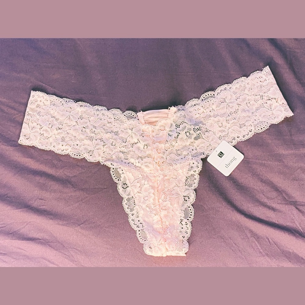 5 for 25 | XL Powder Pink Corset Lace Panty Thong